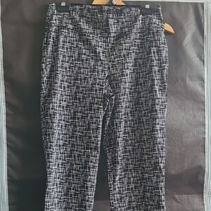 Women's Black and White Patterned Pants